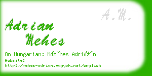 adrian mehes business card